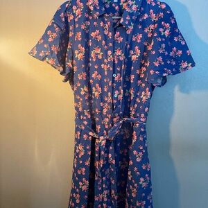 Draper James Floral Blue and Pink Dress